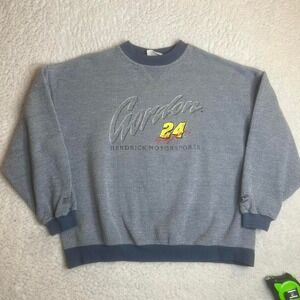 Vintage Jeff Gordon nascar men's blue crew neck sweatshirt embroidered racing xl